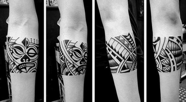 Amazing Tribal Hawaiian Armband Tattoo On Gentleman