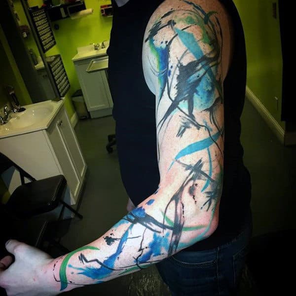 Amazing Watercolor Tattoo Sleeves For Guys