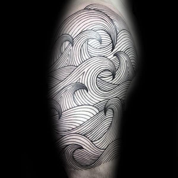 Amazing Waves Surf Tattoo Male Arms