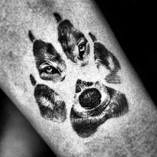 Amazing Wolf Paw Mens Forearm Tattoos