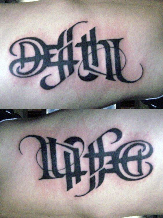 Life and death tattoo designs