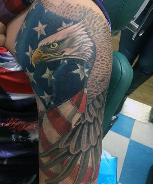 American Flag Eagle Tattoo Sleeves For Men