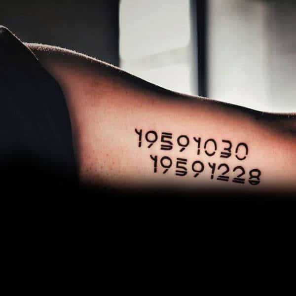 Ancient Numbers Mens Arm Tattoos