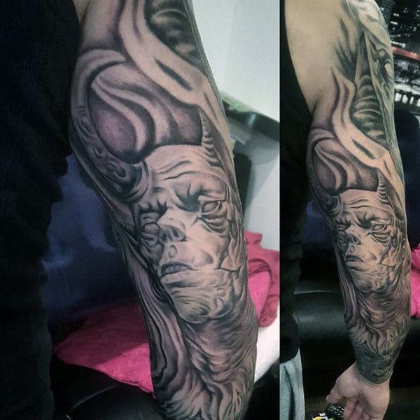 Angel And Demon Mens Tattoo Sleeves