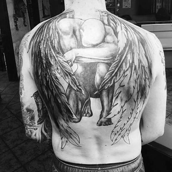 Angel Awesome Back Guys Tattoos
