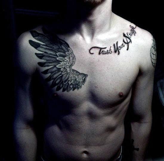 Angel Chest Tattoo For Men