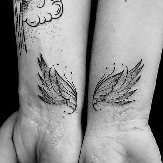 Angel Wings Friendship Tattoo