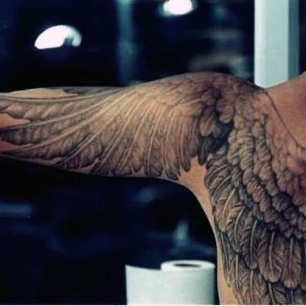 Angel Wings Shoulder Tattoos For Men