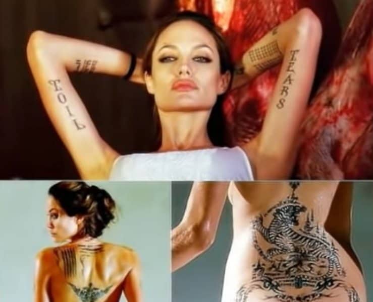 A Guide To 17 Angelina Jolie Tattoos and What They Mean