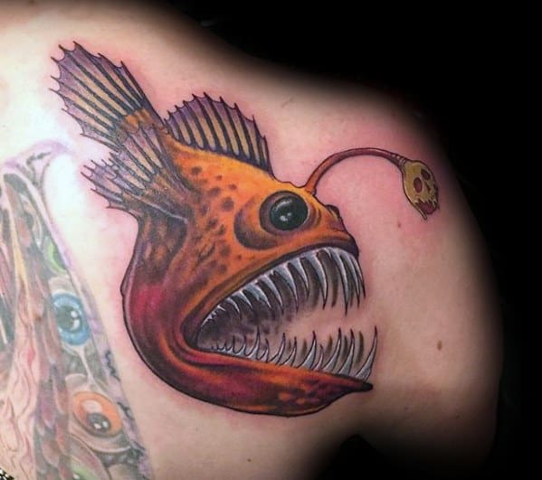 Angler Fish Tattoo Ideas For Males On Shoulder