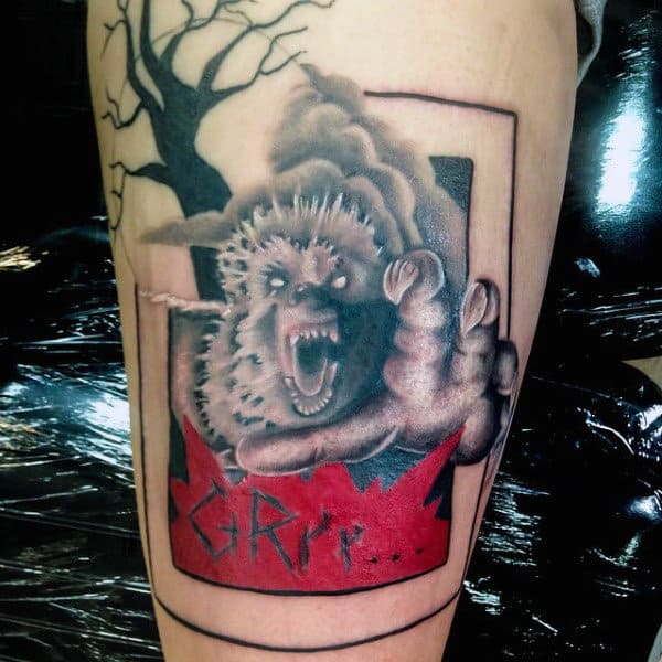 Angry Werewolf Ready To Catch You Tattoo Mens Calves