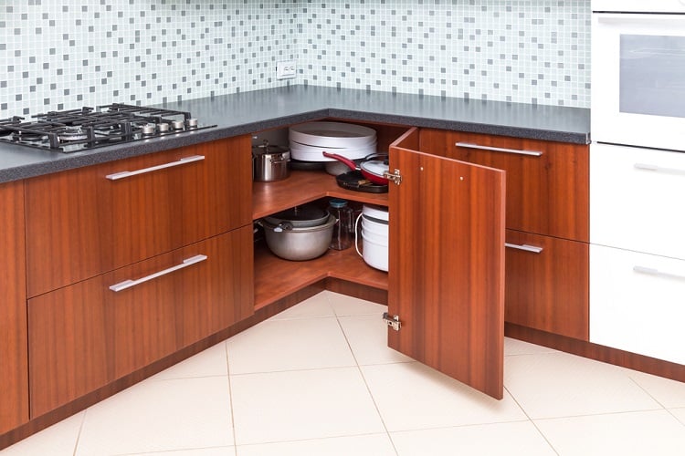 Angular Opening Corner Kitchen Cabinet