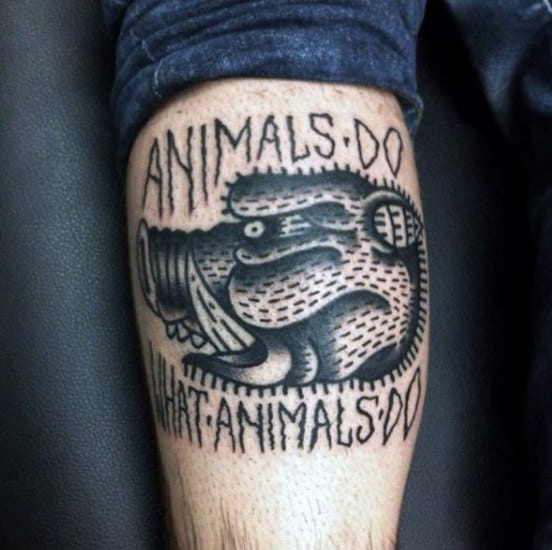 Animals Do What Animals Do Mens Boar Leg Calf Tattoo