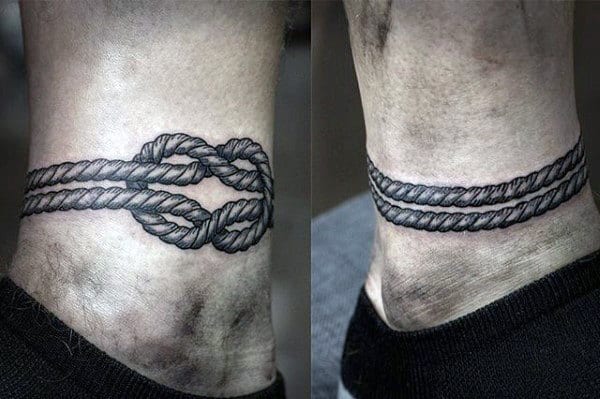 Ankle Band Knot Mens Tattoos
