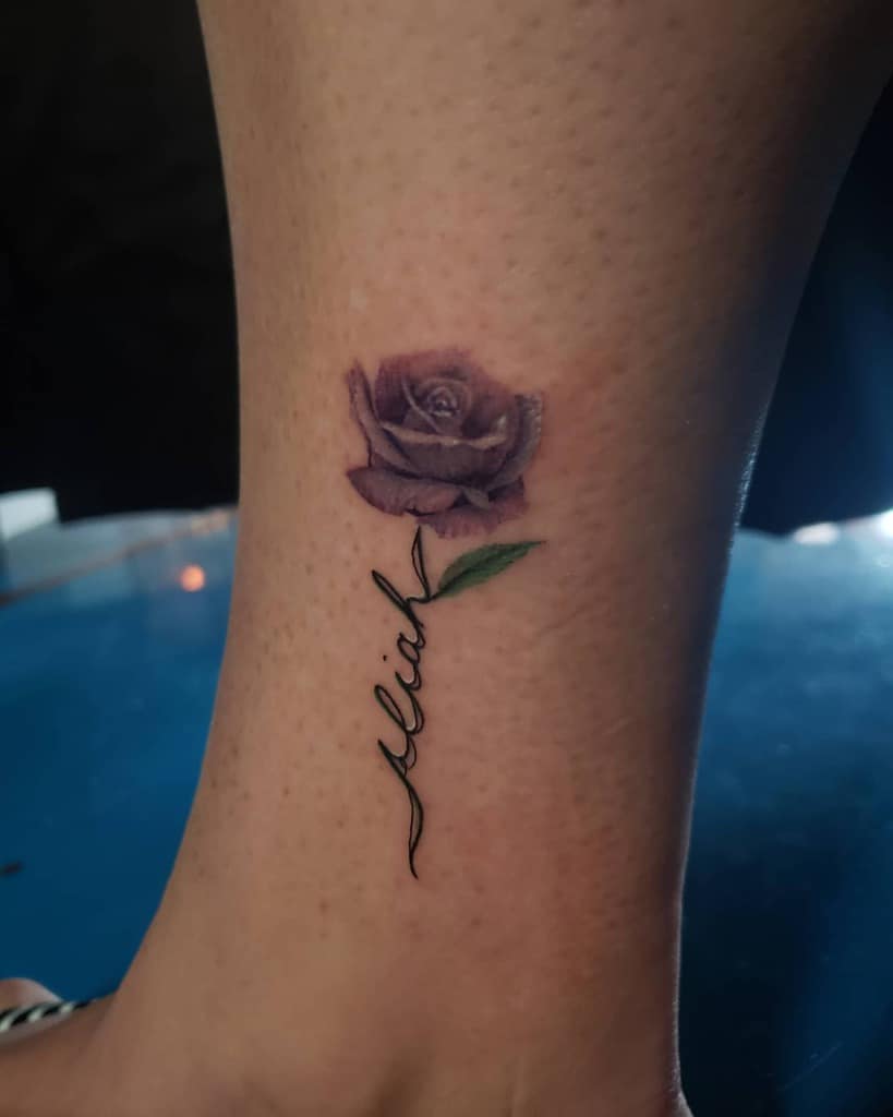 ankle purple rose tattoos abbeyschulz.ink