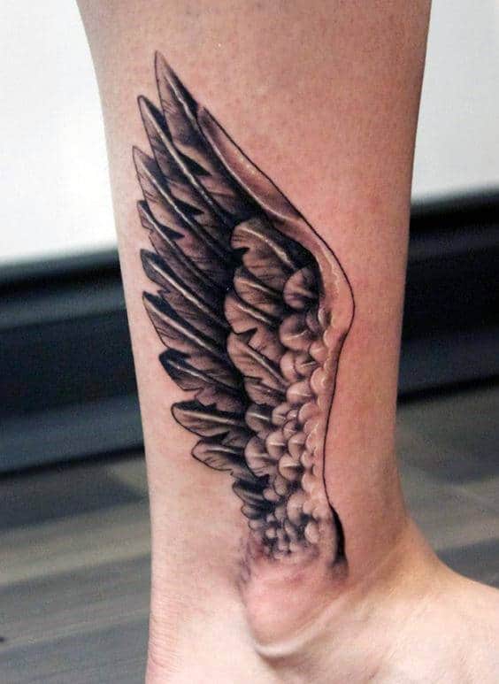 Ankle With Wing Guys Hermes Tattoo Design Ideas