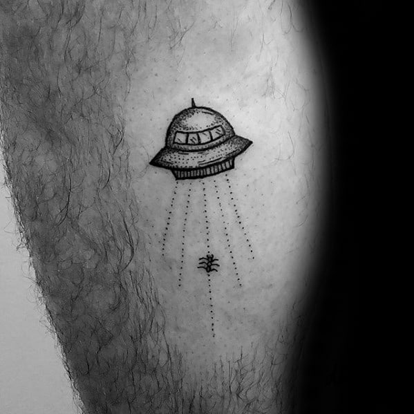 Ant Alien Space Ship Tiny Leg Guys Tattoo Ideas