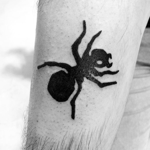 Ant Solid Black Ink Arm Male Tattoo Designs