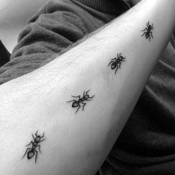 Ant Trail Outer Forearm Tattoo Design On Man
