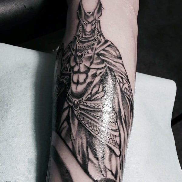 Anubis Mens Forearm Tattoo Design Art Ideas
