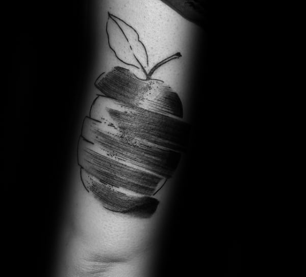 Apple Brush Stroke Mens Tricep Tattoo