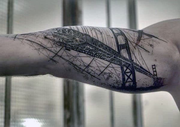 Architecture Golden Gate Bridge Mens Bicep Tattoos