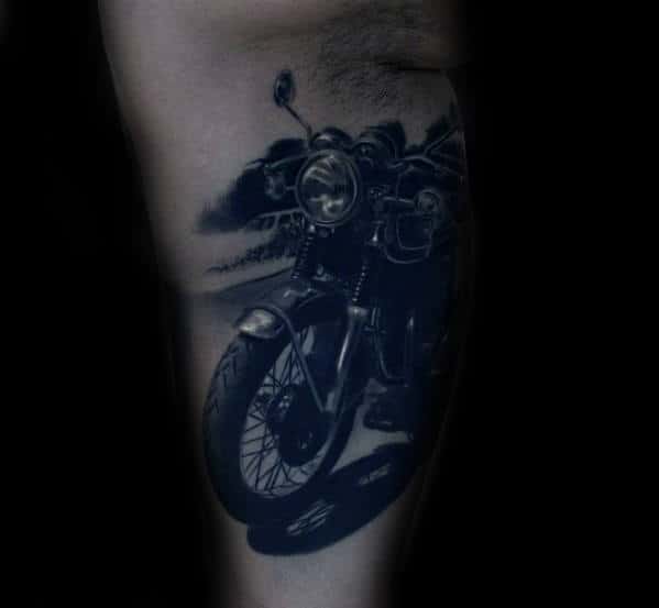 Arm 3d Motorcycle Tattoo Design Ideas For Men