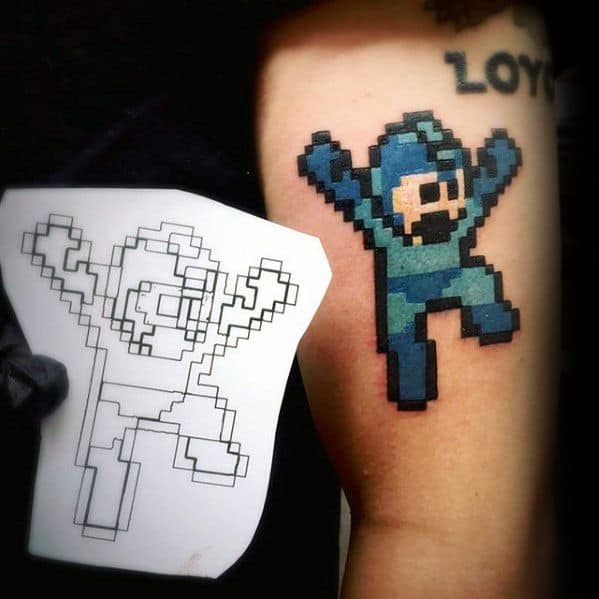 Arm 8 Bit Male Cool Megaman Tattoo Ideas