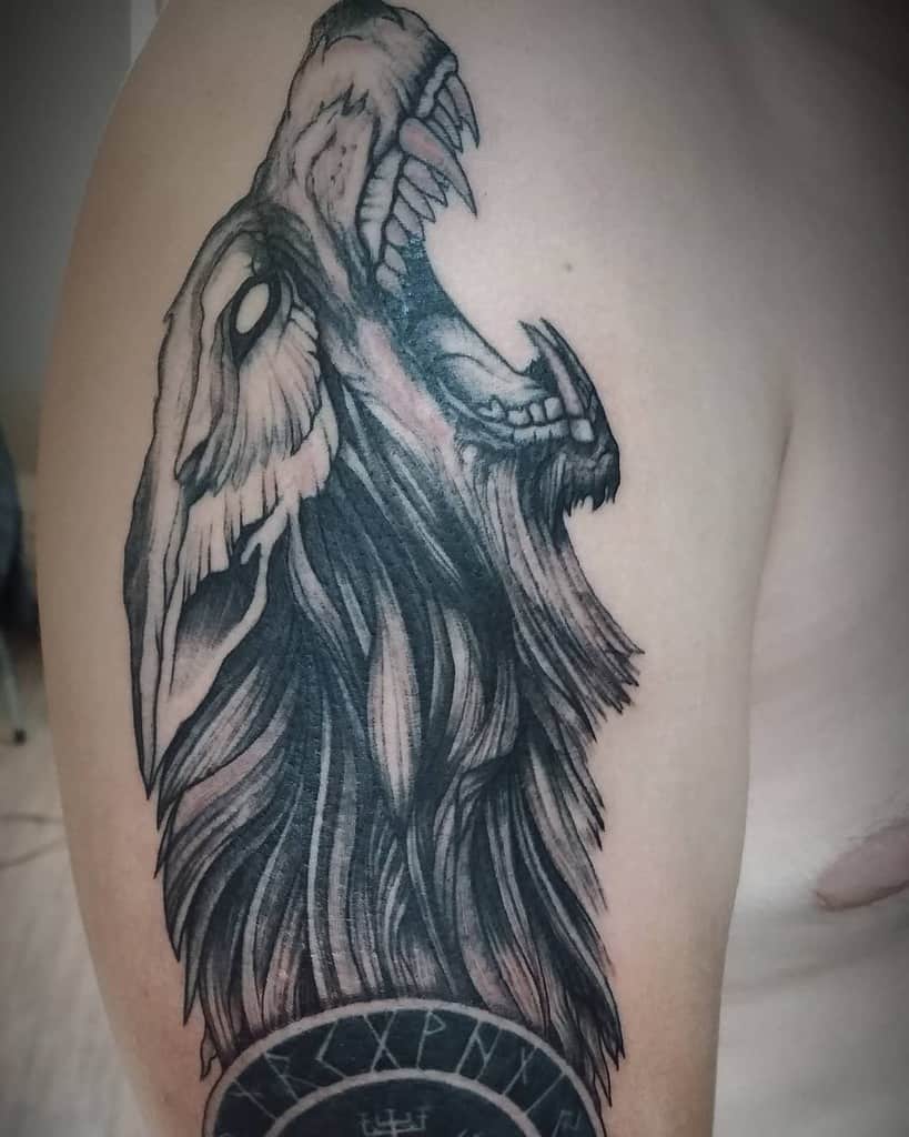 arm Norse Wolf Tattoos fullofpaintattoo