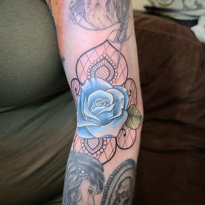 arm blue rose tattoos druluv02