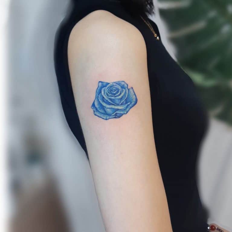 81 Beautiful Blue Rose Tattoo Ideas