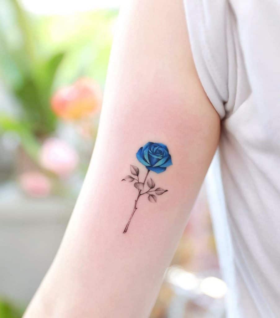 81 Beautiful Blue Rose Tattoo Ideas