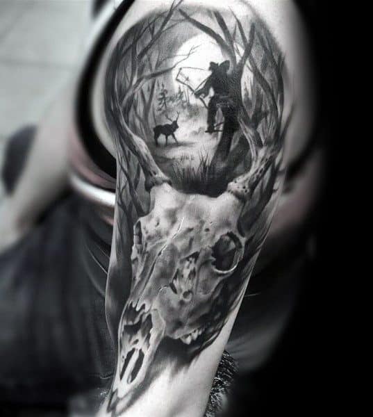 Arm Bowhunting Amazing 3d Mens Tattoo Ideas
