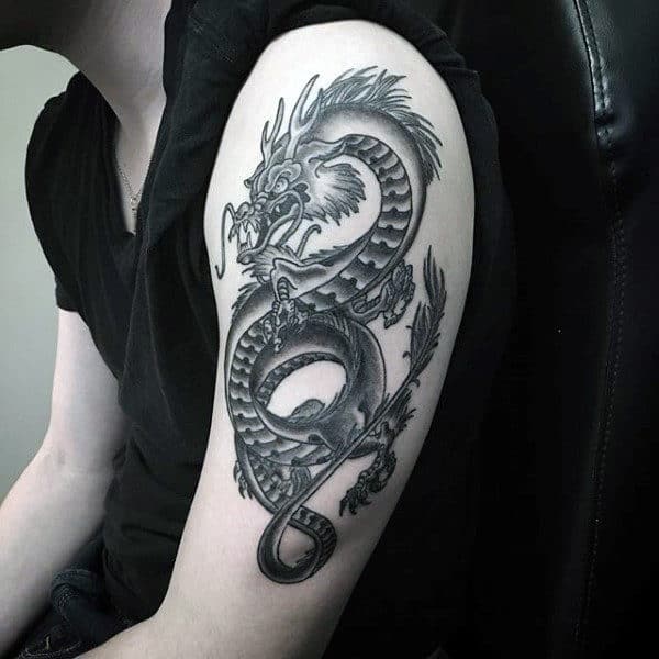 Arm Chinese Dragon Mens Tattoos