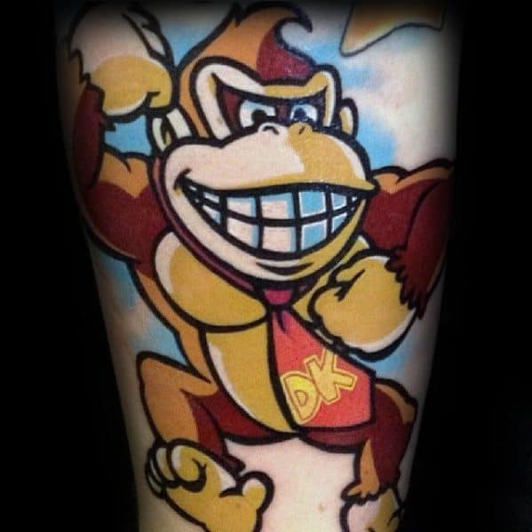 Arm Cool Male Donkey Kong Tattoo Designs