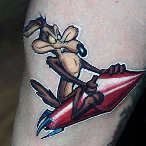 Arm Coyote Tattoo Design On Man