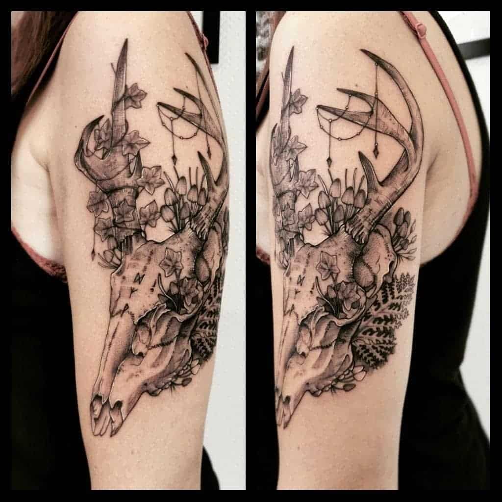 White Tailed Deer Skull | Deer skull tattoos, Deer head tattoo, Deer skull  drawing
