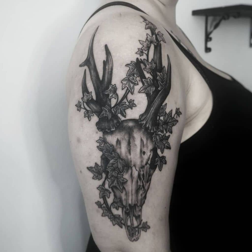 arm deer skull tattoo aija.may.tattooing