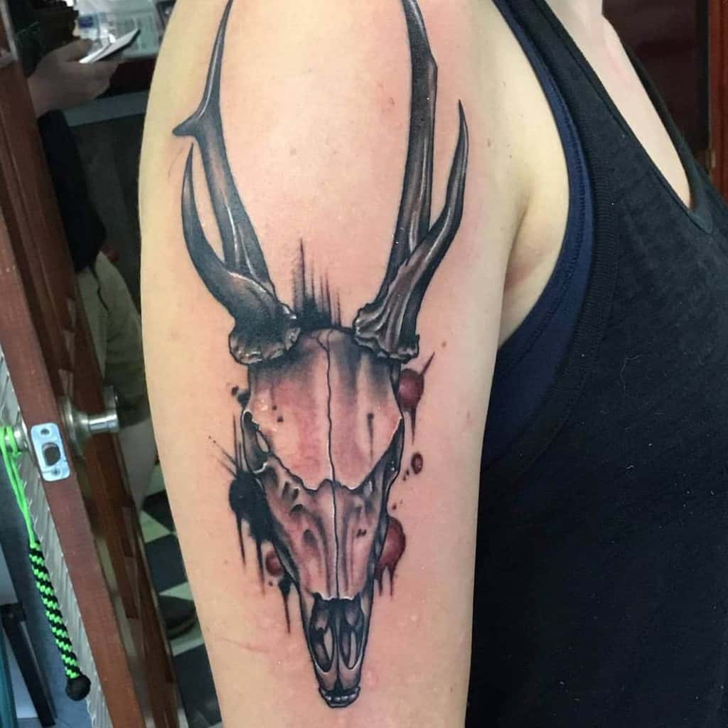 arm deer skull tattoo wilkinschristopher