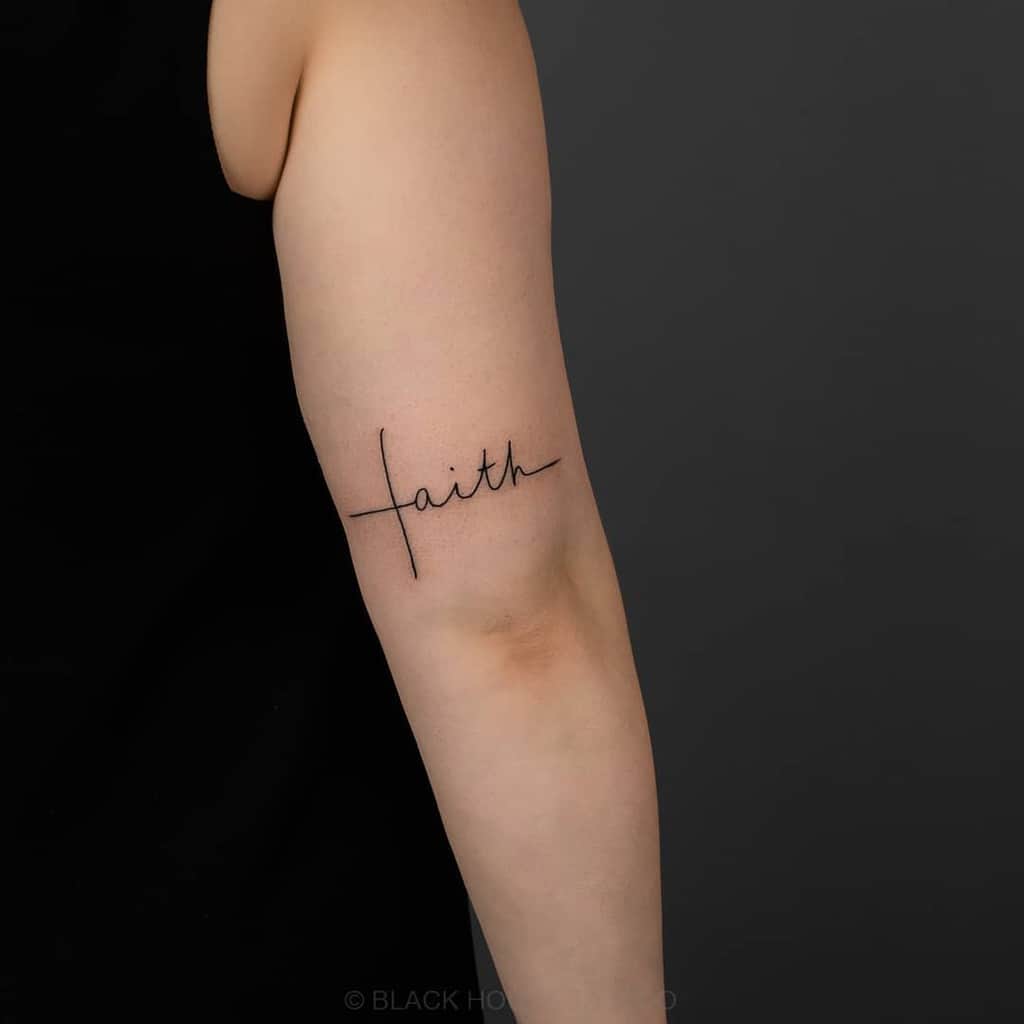 arm faith cross tattoo blackhousetattoo