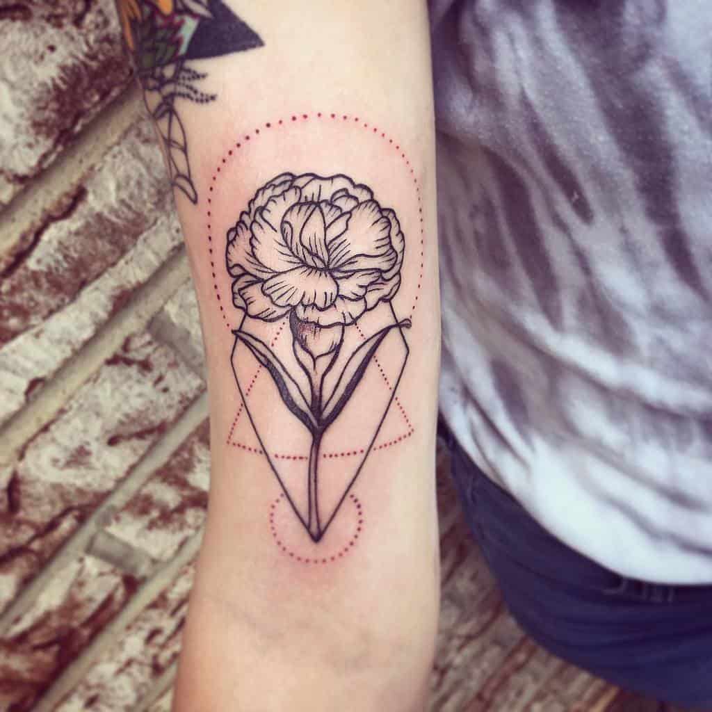 arm geometric flower tattoo 21tatts
