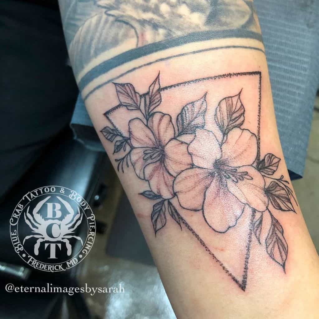 arm geometric flower tattoo eternalimagesbysarah