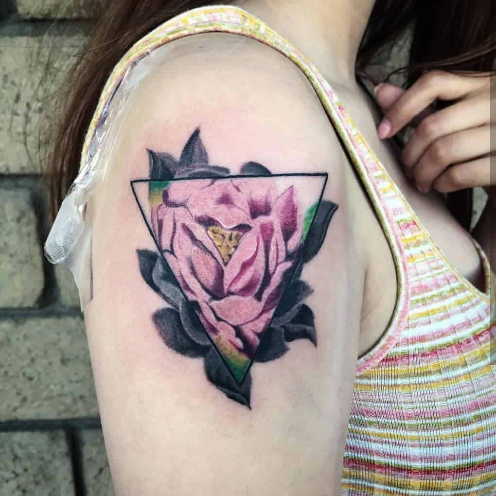 arm geometric flower tattoo mr.inkwells