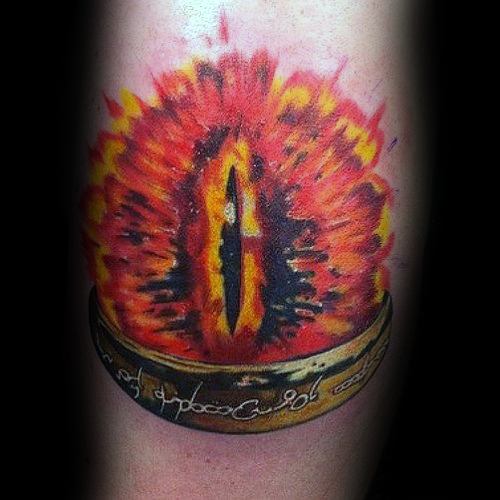 Arm Guys Eye Of Sauron Tattoos