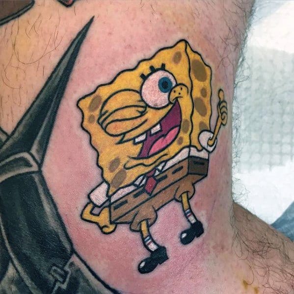 Arm Guys Spongebob Tattoo Design Ideas