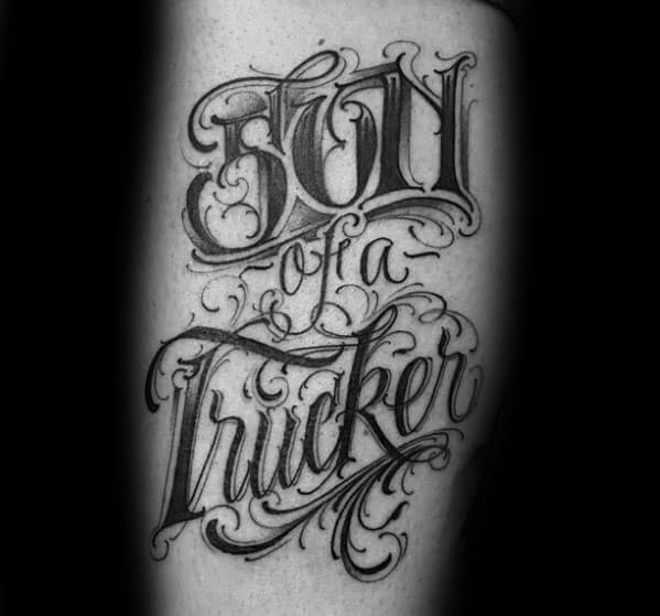 Arm Guys Typography Tattoo Deisgns