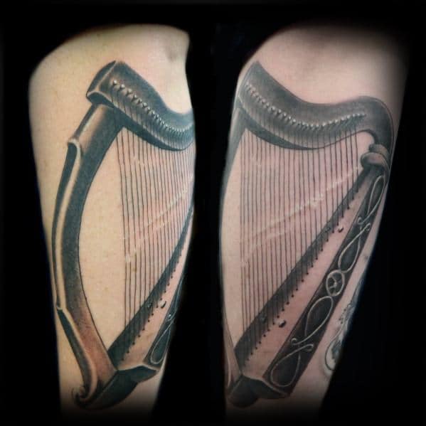 Arm Harp Tattoos Male