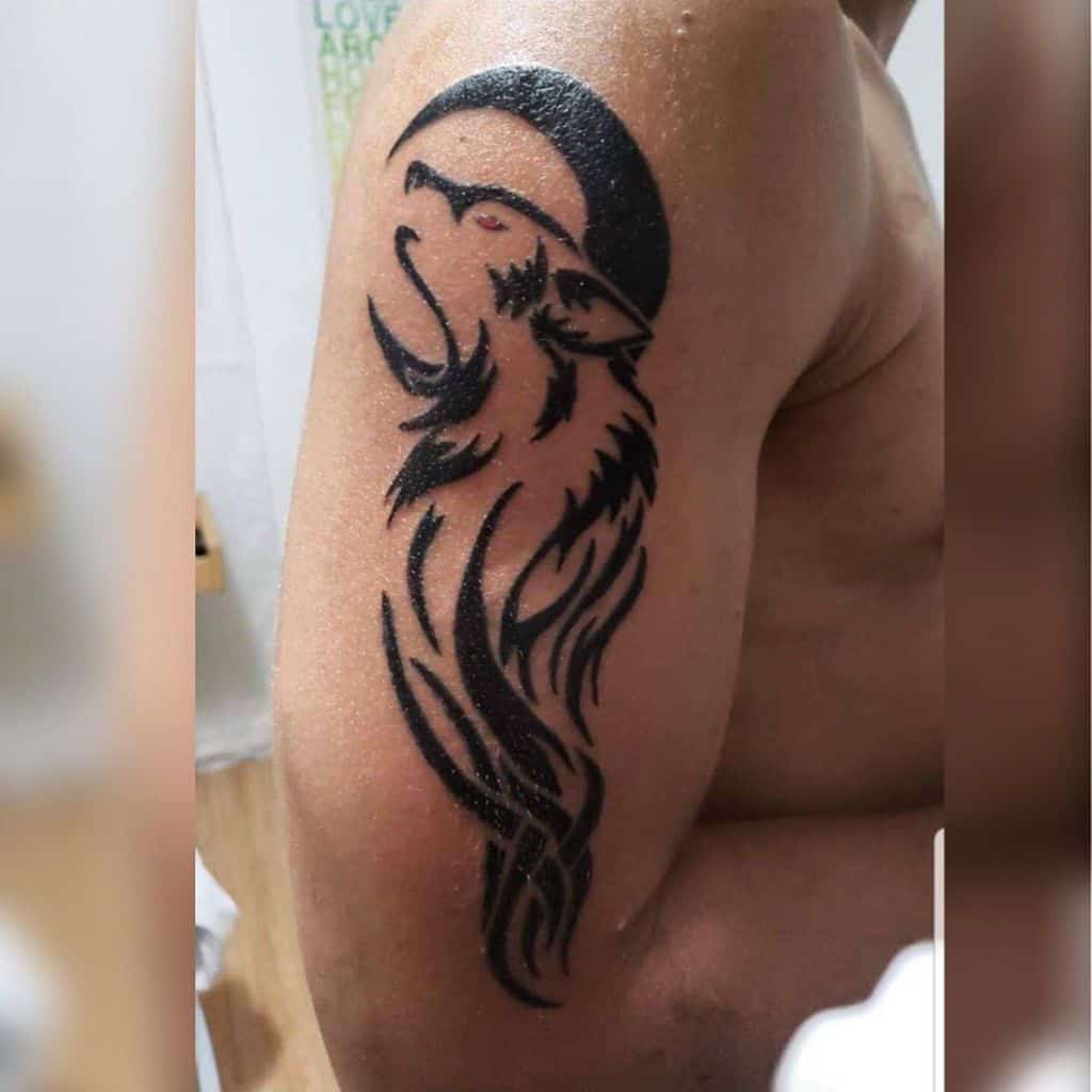 arm howling wolf tattoo cardinal.ink