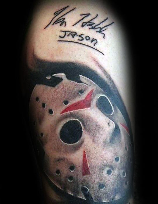 Wise Guys Tattoo Society  Bryan Jewell did this very cool Jason machete  tattoo wiseguystattoosociety jasonvoorhees jasontattoo  Facebook