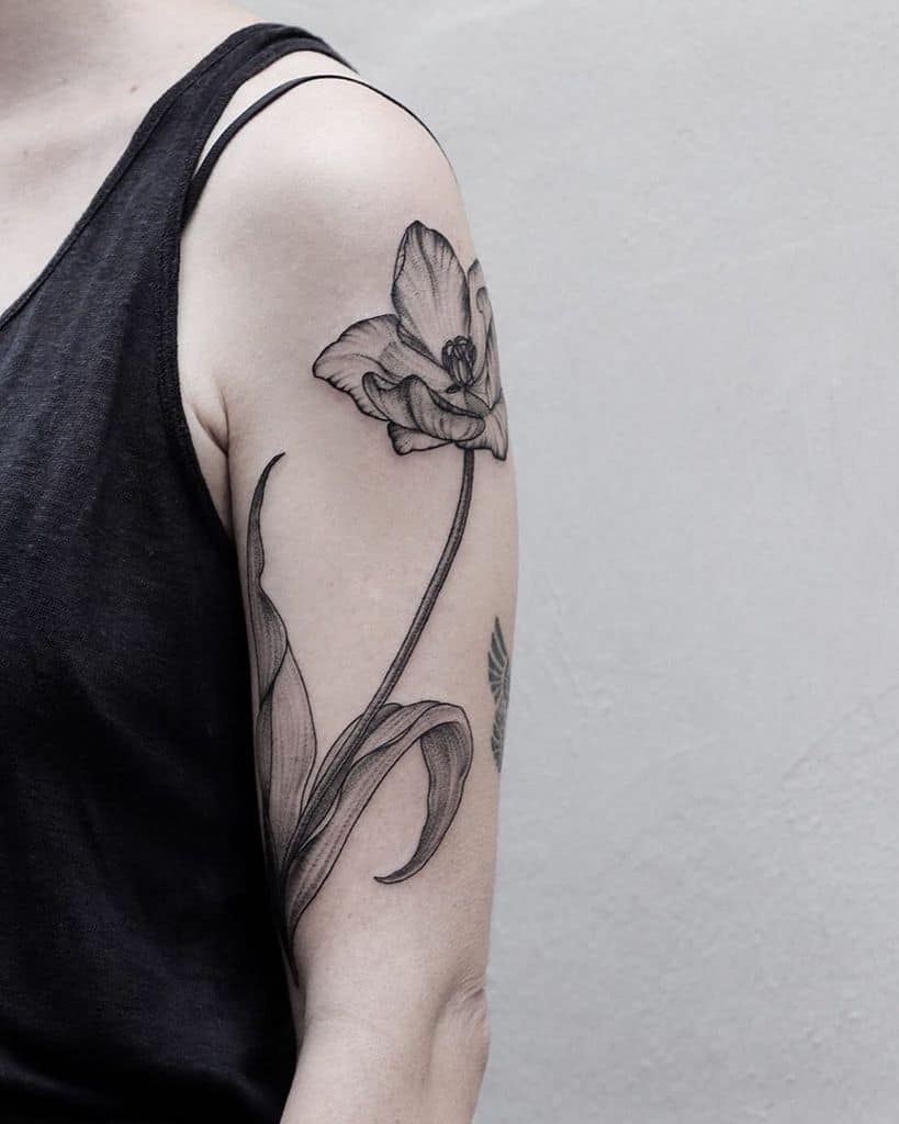 Arm Large Tulip Tattoo